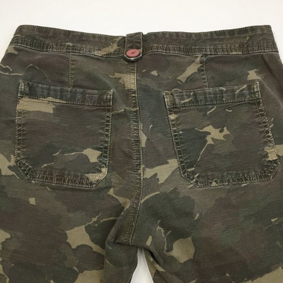 ANTROPOLOGIE Linen Blend Multi Color Camo Print THE WANDERER Utility Pant Jeans - Picture 7 of 9